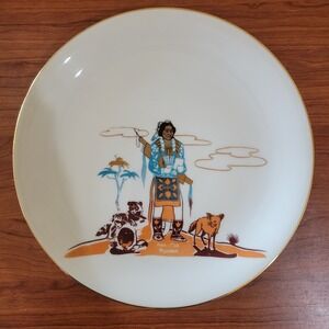 Acee Blue Eagle Knox Dinner Plate China Hen-toh Wyandot Native American Japan